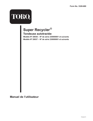 Toro Super Recycler Mower Walk Behind Mower Manuel utilisateur | Fixfr