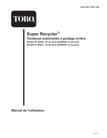 Toro Super Recycler Mower Walk Behind Mower Manuel utilisateur | Fixfr