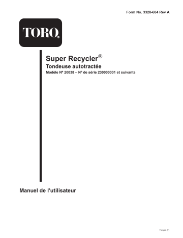 Toro Super Recycler Mower Walk Behind Mower Manuel utilisateur | Fixfr