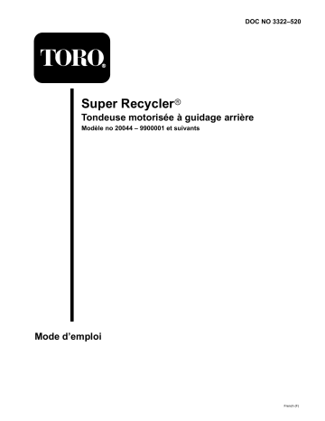 Toro Super Recycler Mower, SR-21OS Walk Behind Mower Manuel utilisateur | Fixfr
