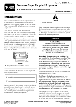 Toro Super Recycler Lawn Mower Walk Behind Mower Manuel utilisateur