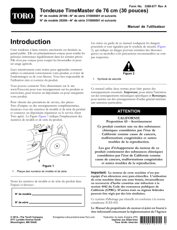 Toro TimeMaster 30in Lawn Mower Walk Behind Mower Manuel utilisateur | Fixfr