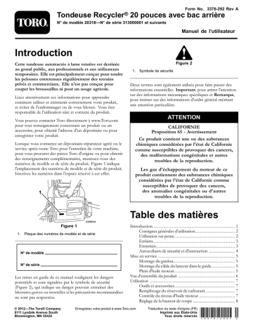 Toro 20in Recycler/Rear Bagging Lawn Mower Walk Behind Mower Manuel utilisateur | Fixfr