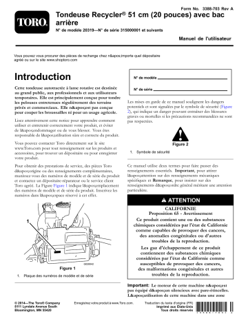 Toro 20in Recycler/Rear Bagging Lawn Mower Walk Behind Mower Manuel utilisateur | Fixfr