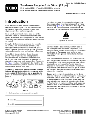 Toro 22in Recycler Lawn Mower Walk Behind Mower Manuel utilisateur | Fixfr
