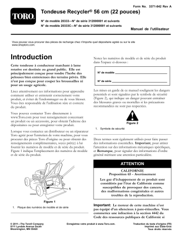 Toro 22in Recycler Lawn Mower Walk Behind Mower Manuel utilisateur | Fixfr