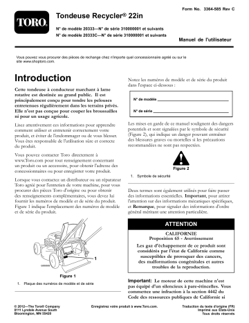 Toro 22in Recycler Lawn Mower Walk Behind Mower Manuel utilisateur | Fixfr
