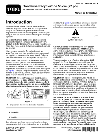 Toro 22in Recycler Lawn Mower Walk Behind Mower Manuel utilisateur | Fixfr