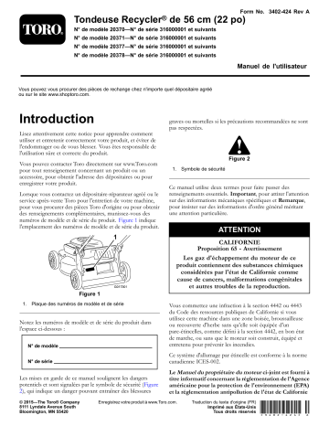 Toro 22in Recycler Lawn Mower Walk Behind Mower Manuel utilisateur | Fixfr
