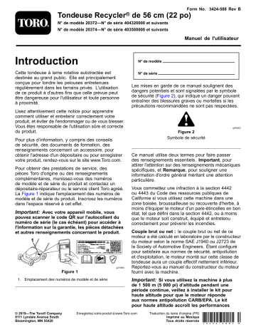 Toro 22in Recycler Lawn Mower Walk Behind Mower Manuel utilisateur | Fixfr