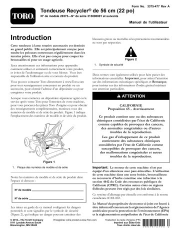 Toro 22in Recycler Lawn Mower Walk Behind Mower Manuel utilisateur | Fixfr