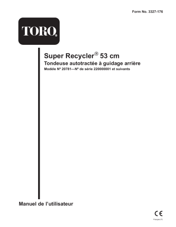 Toro 53cm Super Recycler Lawnmower Walk Behind Mower Manuel utilisateur | Fixfr
