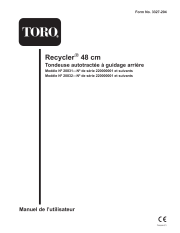 Toro 48cm Recycler/Rear Bagging Lawnmower Walk Behind Mower Manuel utilisateur | Fixfr