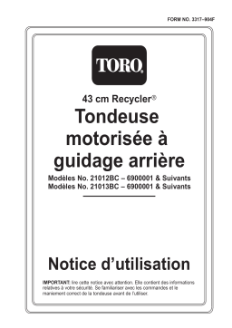 Toro 43cm Recycler/Rear-Bagging Lawnmower Walk Behind Mower Manuel utilisateur