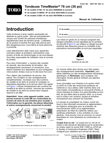 Toro TimeMaster 30in Lawn Mower Walk Behind Mower Manuel utilisateur | Fixfr