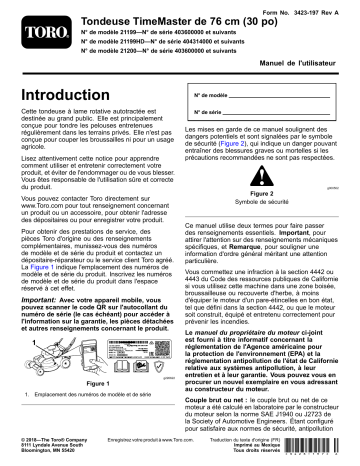 Toro TimeMaster 30in Lawn Mower Walk Behind Mower Manuel utilisateur | Fixfr