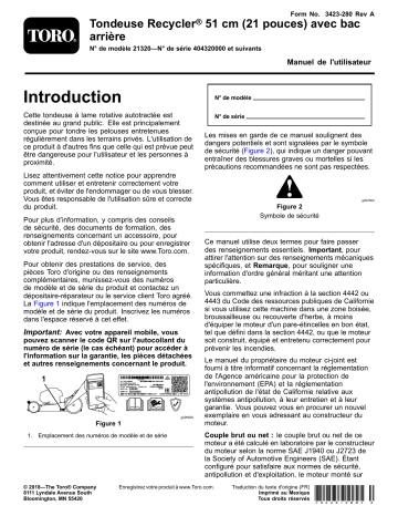 Toro 21in Recycler/Rear Bagging Lawn Mower Walk Behind Mower Manuel utilisateur | Fixfr