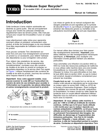 Toro Super Recycler Lawn Mower Walk Behind Mower Manuel utilisateur | Fixfr