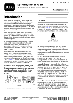 Toro 48cm Super Recycler Walk Behind Mower Manuel utilisateur