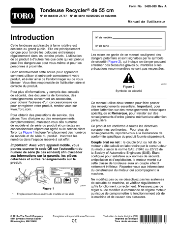 Toro 55cm Recycler Lawn Mower Walk Behind Mower Manuel utilisateur | Fixfr