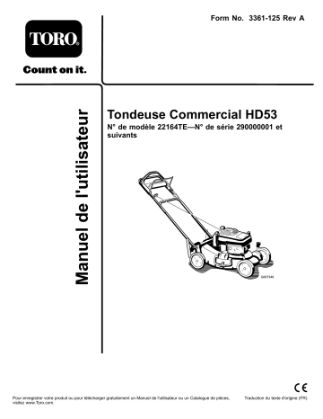 Toro HD53 Lawn Mower Walk Behind Mower Manuel utilisateur | Fixfr