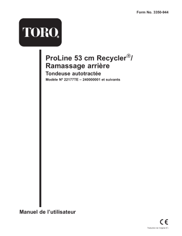 Toro 53cm Heavy-Duty Recycler/Rear Bagging Lawnmower Walk Behind Mower Manuel utilisateur | Fixfr