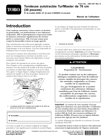 Toro 30in TurfMaster Walk-Behind Lawn Mower Walk Behind Mower Manuel utilisateur | Fixfr