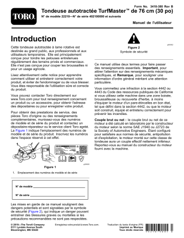 Toro 30in TurfMaster Walk-Behind Lawn Mower Walk Behind Mower Manuel utilisateur | Fixfr
