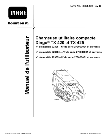 Toro Dingo TX 420 Compact Utility Loader Manuel utilisateur | Fixfr