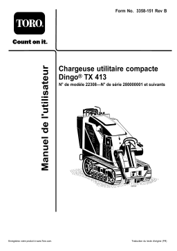 Toro Dingo TX 413 Compact Utility Loader Manuel utilisateur
