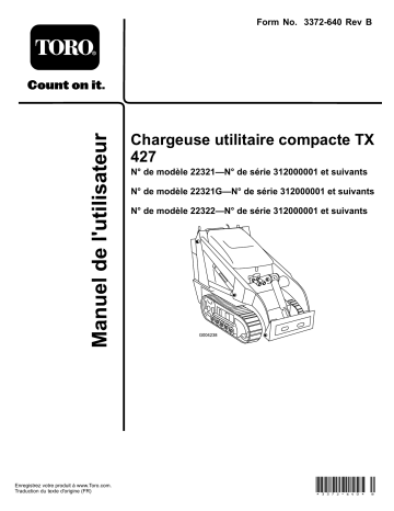 TX 427 Compact Utility Loader | Toro TX 427 Wide Track Compact Utility Loader Manuel utilisateur | Fixfr