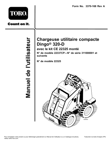 Toro CE Kit, Dingo 320-D Compact Utility Loader Compact Utility Loaders, Attachment Manuel utilisateur | Fixfr