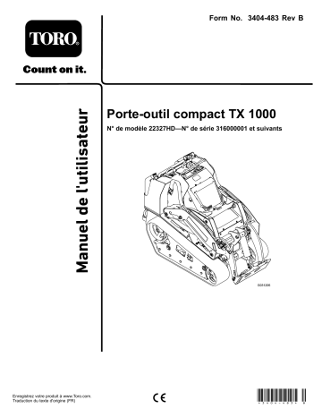 Toro TX 1000 Compact Tool Carrier Compact Utility Loader Manuel utilisateur | Fixfr
