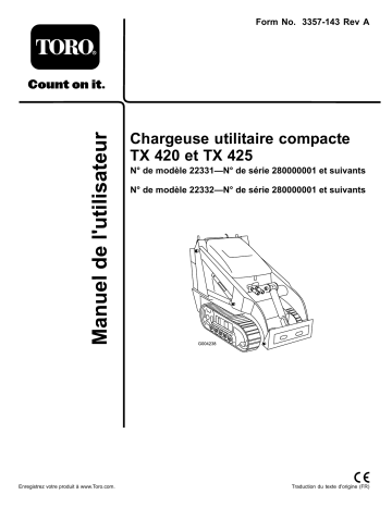 Toro TX 420 Compact Utility Loader Manuel utilisateur | Fixfr