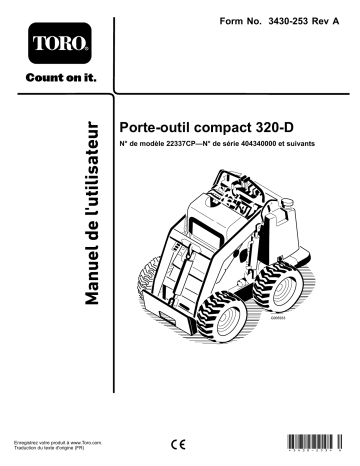 Toro 320-D Compact Tool Carrier Compact Utility Loader Manuel utilisateur | Fixfr