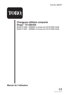 Toro CE Decal Kit, Dingo TX 420 and TX 425 Compact Utility Loader Compact Utility Loaders, Attachment Manuel utilisateur