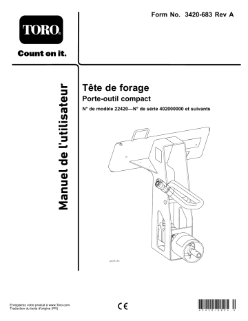 Toro Bore Drive Head Attachment, Compact Tool Carrier Compact Utility Loaders, Attachment Manuel utilisateur | Fixfr