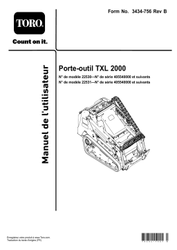 Toro TXL 2000 Tool Carrier Compact Utility Loader Manuel utilisateur