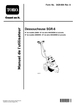 Toro SGR-6 Stump Grinder Tree Care Product Manuel utilisateur