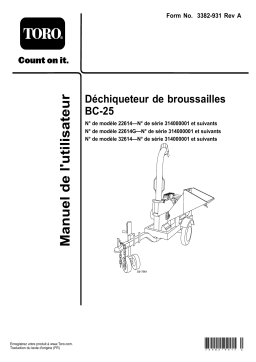 Toro BC-25 Brush Chipper Tree Care Product Manuel utilisateur