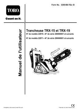 Toro TRX-19 Trencher Manuel utilisateur