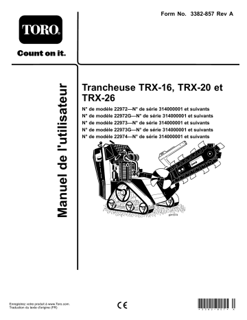 TRX-26 Trencher | TRX-20 Trencher | Toro TRX-16 Trencher Manuel utilisateur | Fixfr