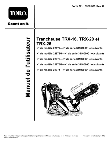 TRX-26 Trencher | TRX-20 Trencher | Toro TRX-16 Trencher Manuel utilisateur | Fixfr