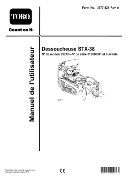 Toro STX-38 Stump Grinder Tree Care Product Manuel utilisateur