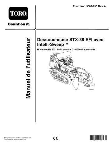 Toro STX-38 EFI Stump Grinder Tree Care Product Manuel utilisateur | Fixfr