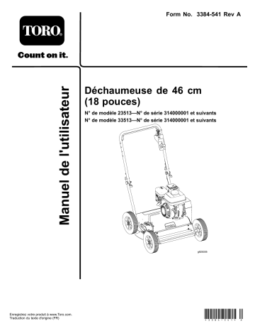 Toro 18in Dethatcher Manuel utilisateur | Fixfr