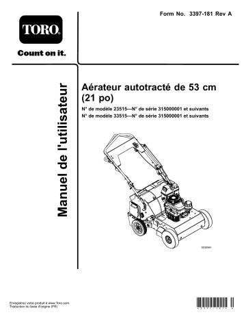 Toro 21in Walk-Behind Aerator Manuel utilisateur | Fixfr