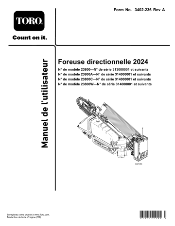 Toro 2024 Directional Drill Utility Equipment Manuel utilisateur | Fixfr