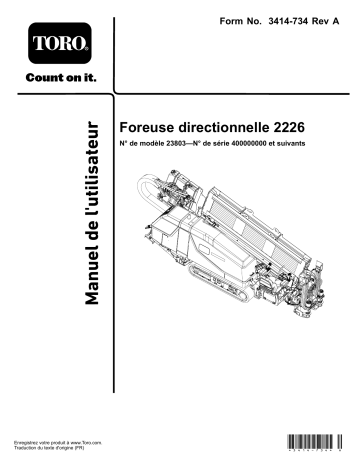 Toro 2226 Directional Drill Horizontal Directional Drill Manuel utilisateur | Fixfr