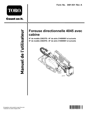 Toro 4045 Directional Drill Utility Equipment Manuel utilisateur | Fixfr